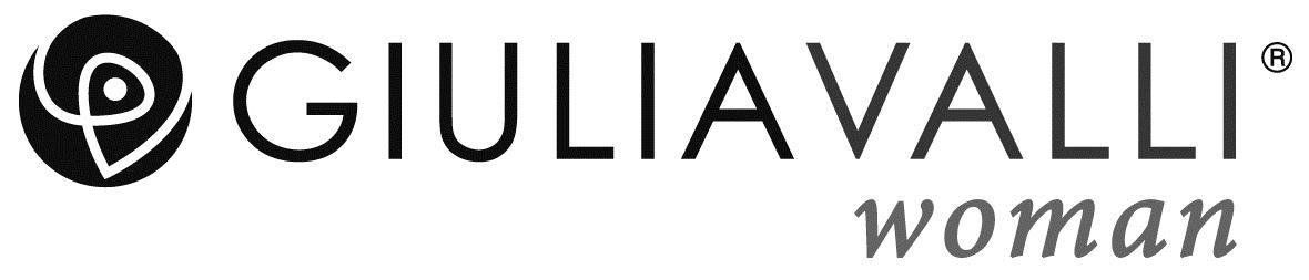 Logo femminile GiuliaValli in nero con disegno floreale stilizzato.