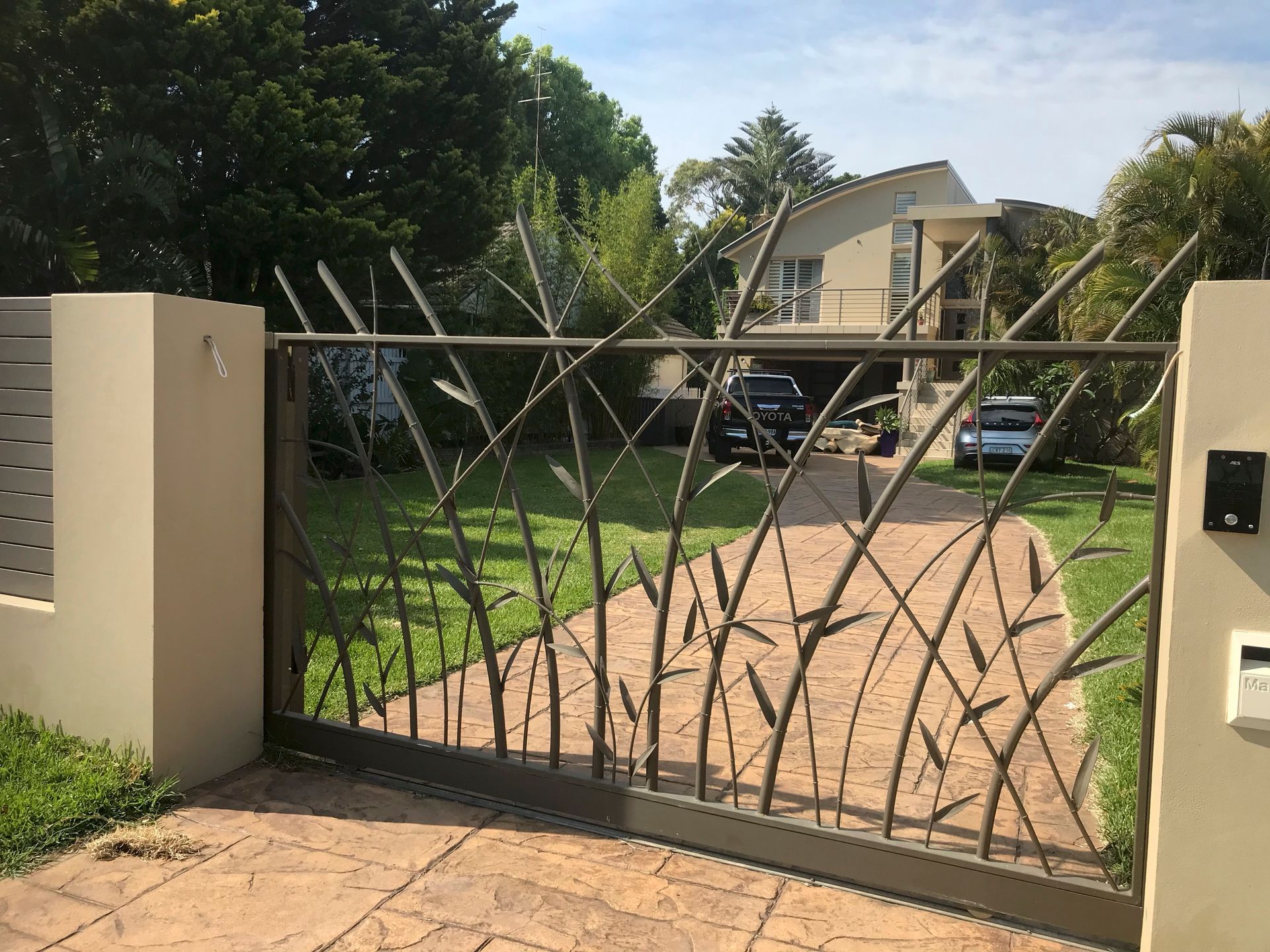 Front Gate With Custom Fabrication — Febos Welding and Engineering In Corrimal, NSW