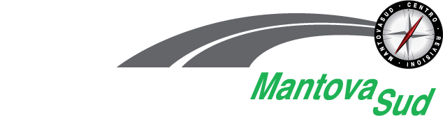 Logo di Mantova Sud con strada e bussola.