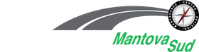 Logo di Mantova Sud con strada e bussola.