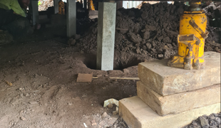 Horizontal static stripes of color over a black background, resembling a corrupted digital display.