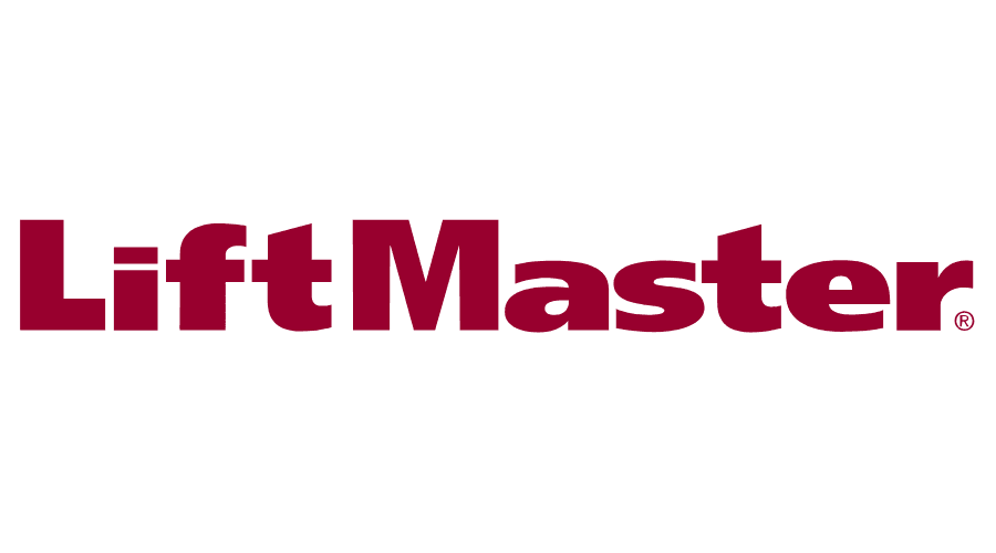 The lift master logo is red and white on a white background.