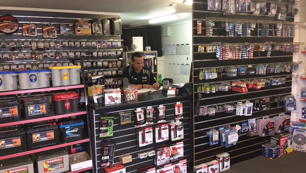 Batteries Galore store counter — expert local service