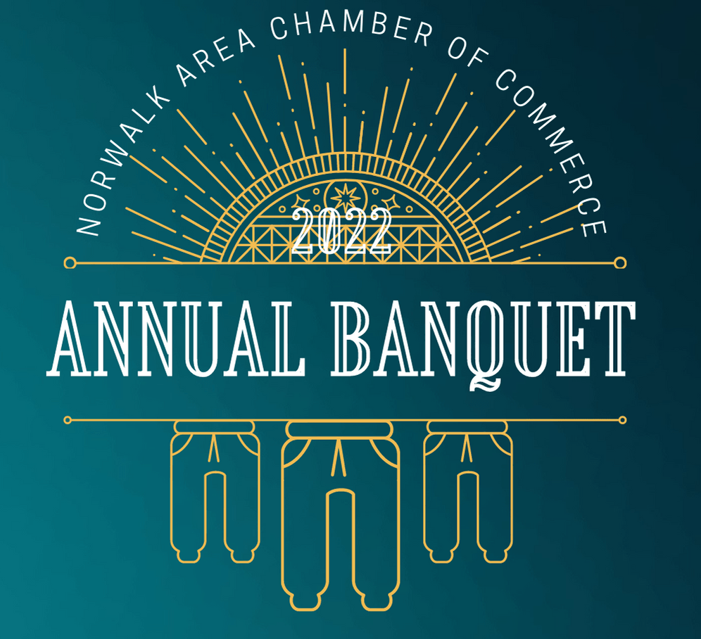 A logo for the norwalk area chamber of commerce annual banquet