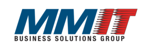 The mmt business solutions group logo is blue and red