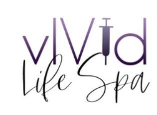 A logo for a spa called vivid life spa