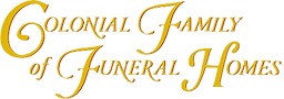 The logo for the colonial family of funeral homes
