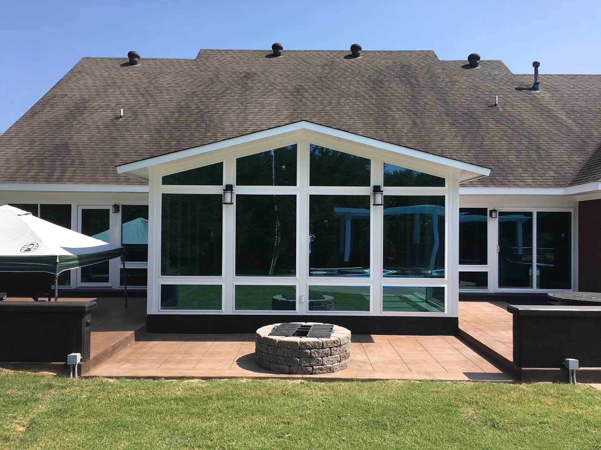 new window installations near an outdoor patio