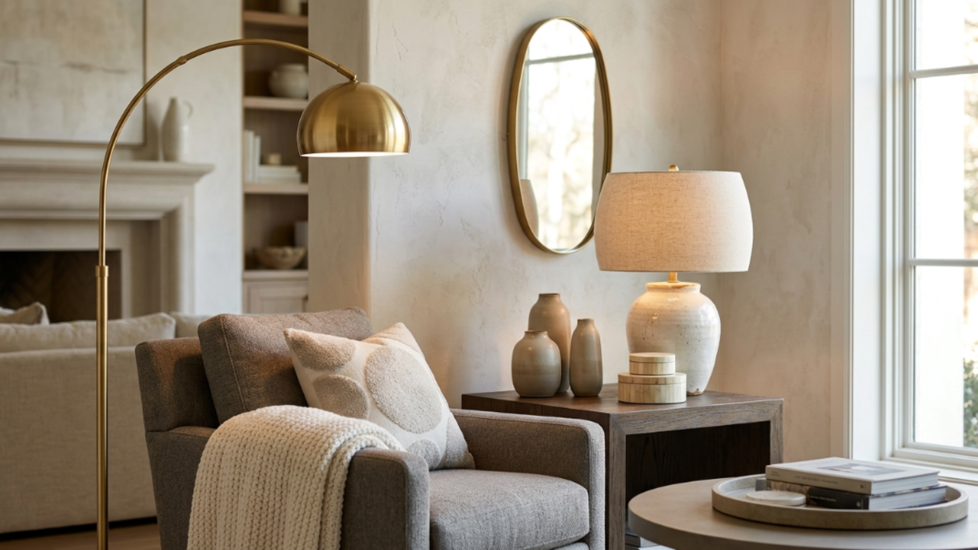 coordinated lighting fixtures and home accents