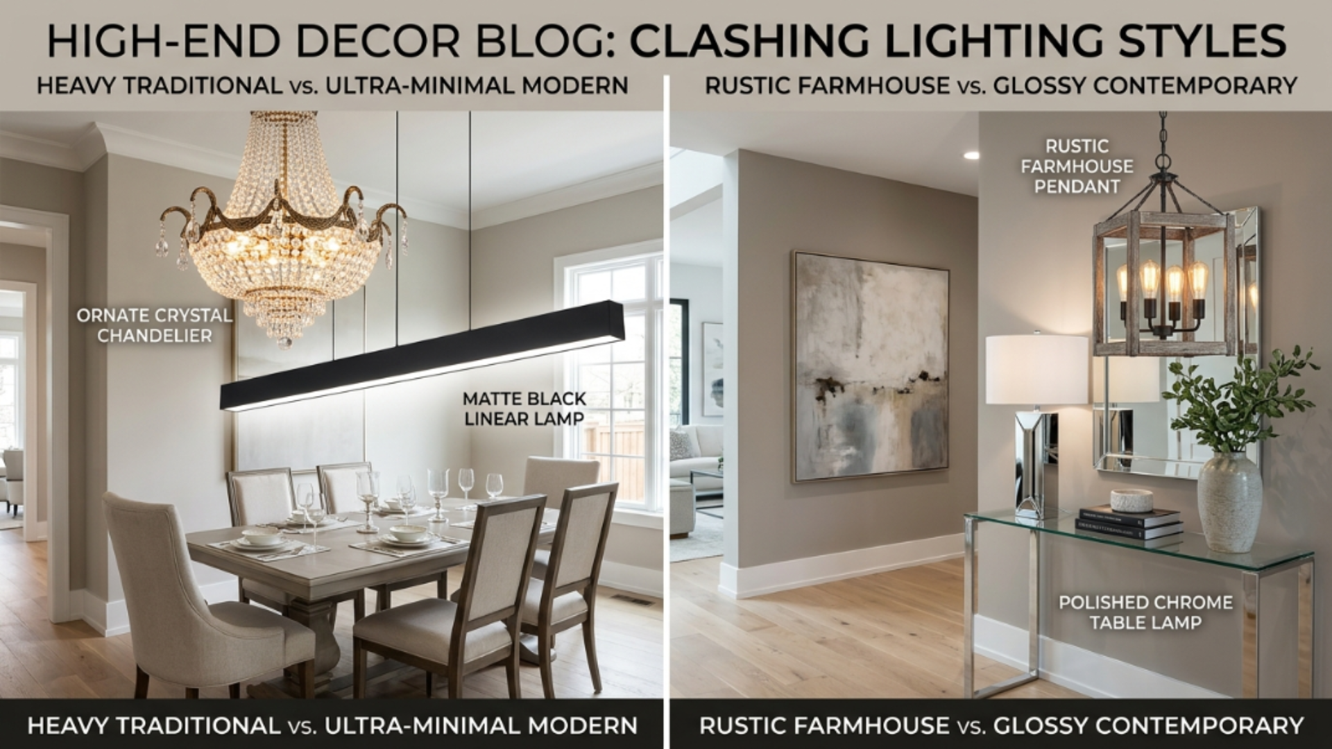 mismatched lighting fixtures in home decor