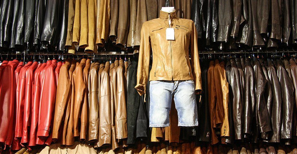 A wide range of leather jackets
