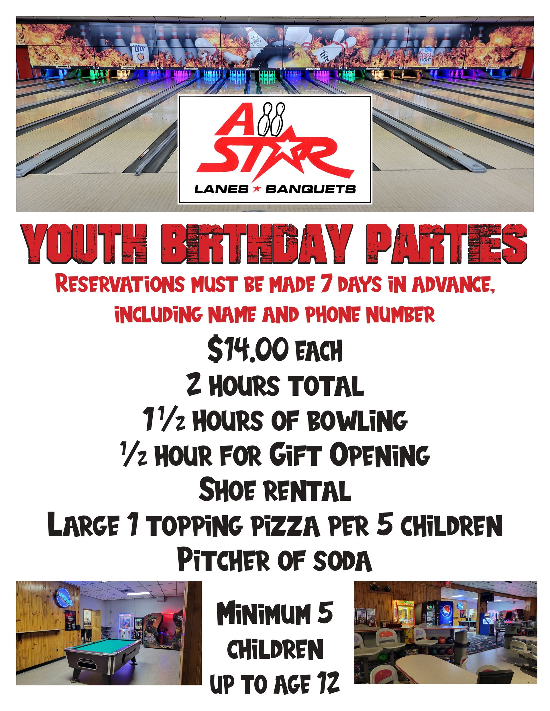 Birthday Parties Package — La Crosse, WI — All Star Lanes & Banquets Birthday Parties Package — La Crosse, WI — All Star Lanes & Banquets