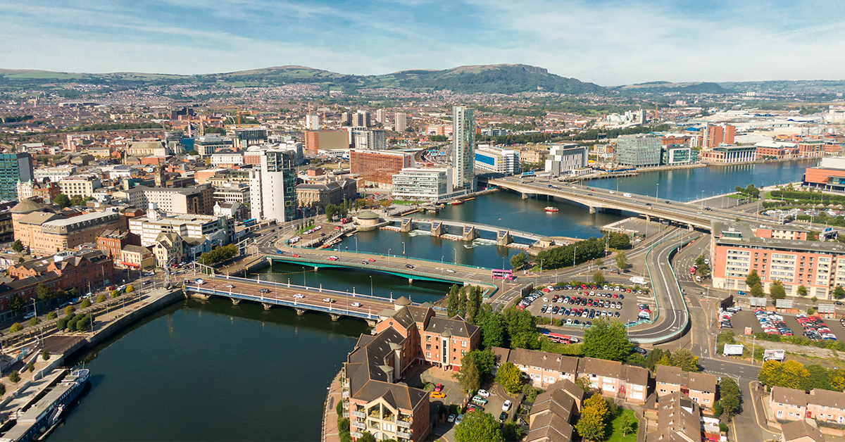 A skyline shot of Belfast