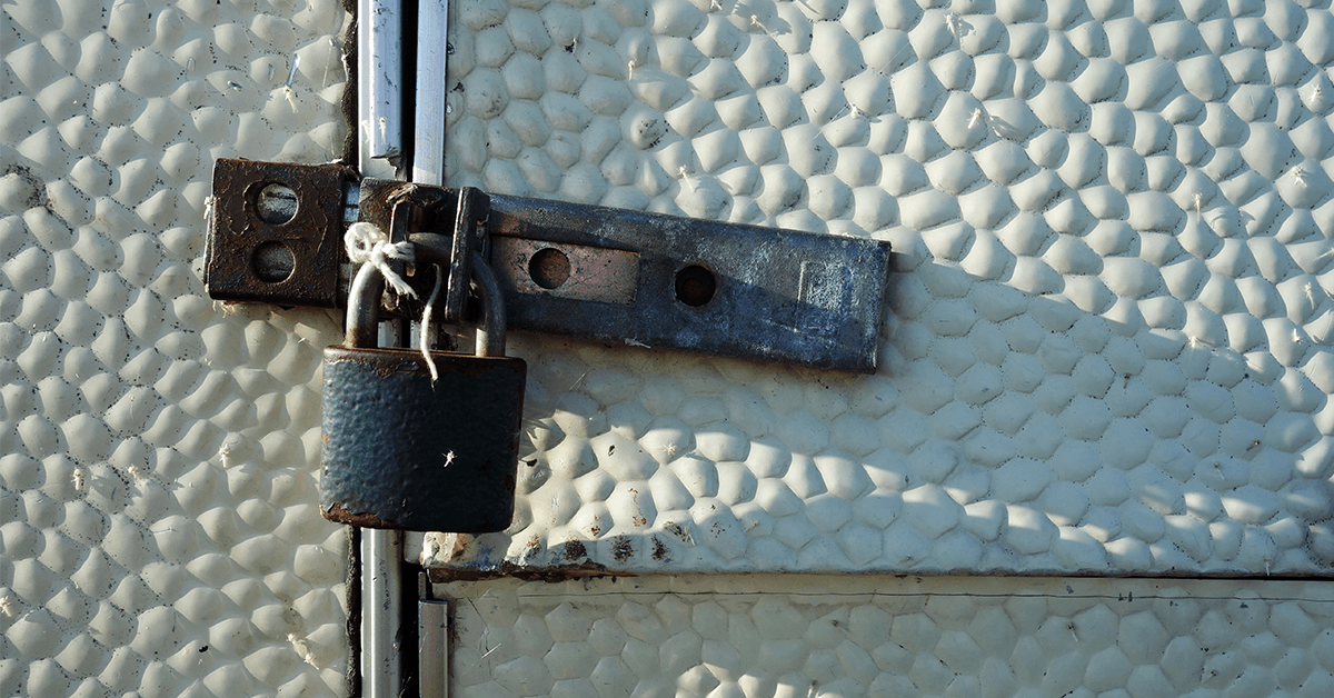 A locked caravan symbolising the lockdown travel rules in the UK