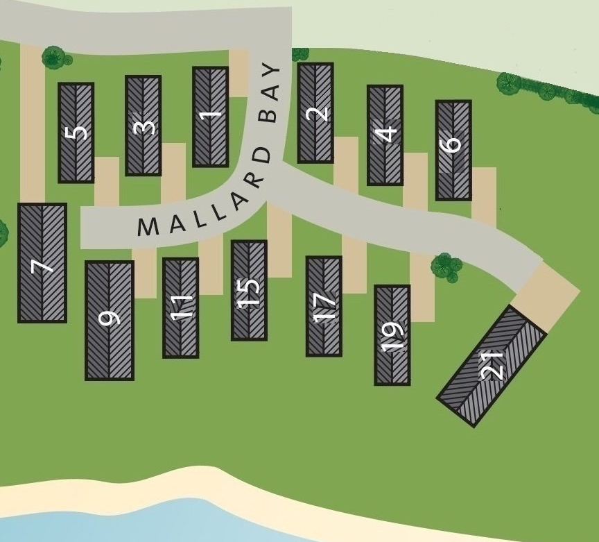 A map showing the location of mallard bay