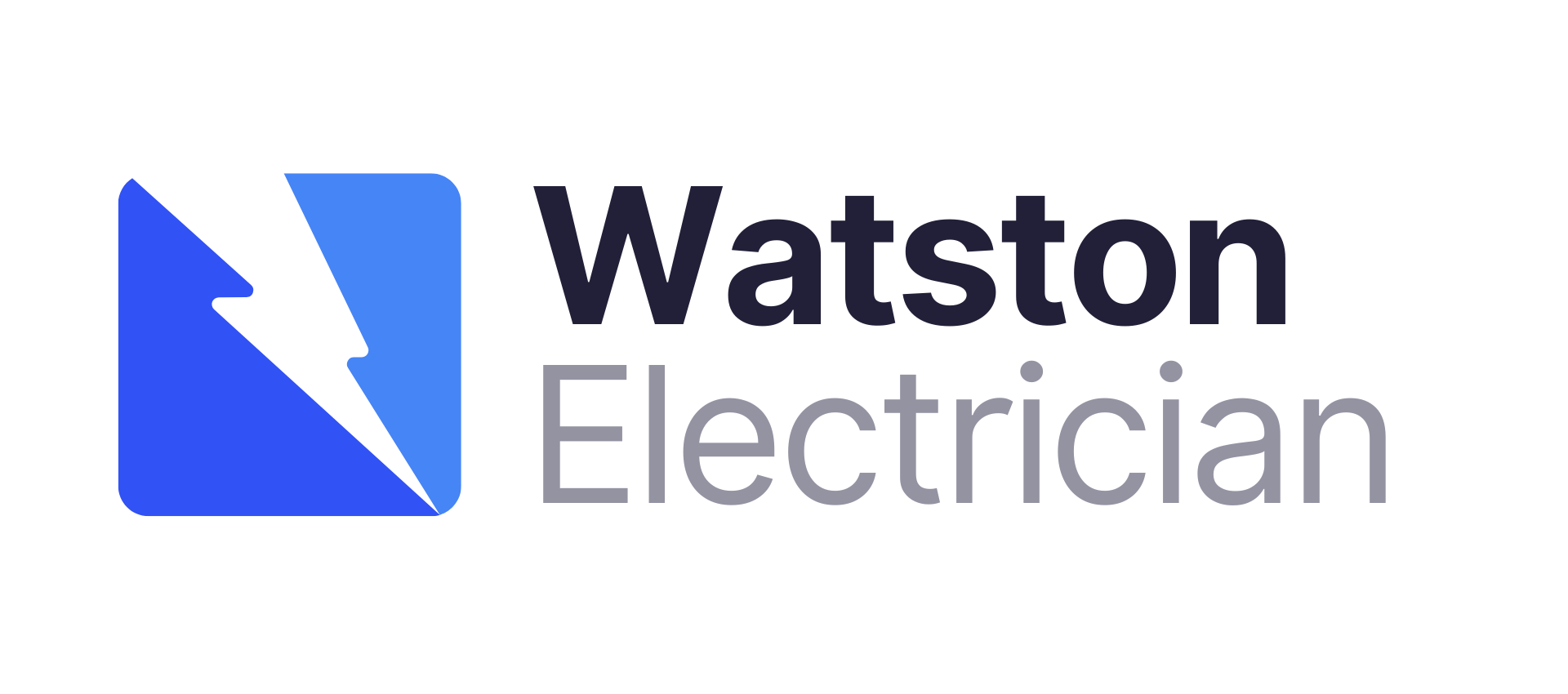 The watston electrician logo has a lightning bolt on it.
