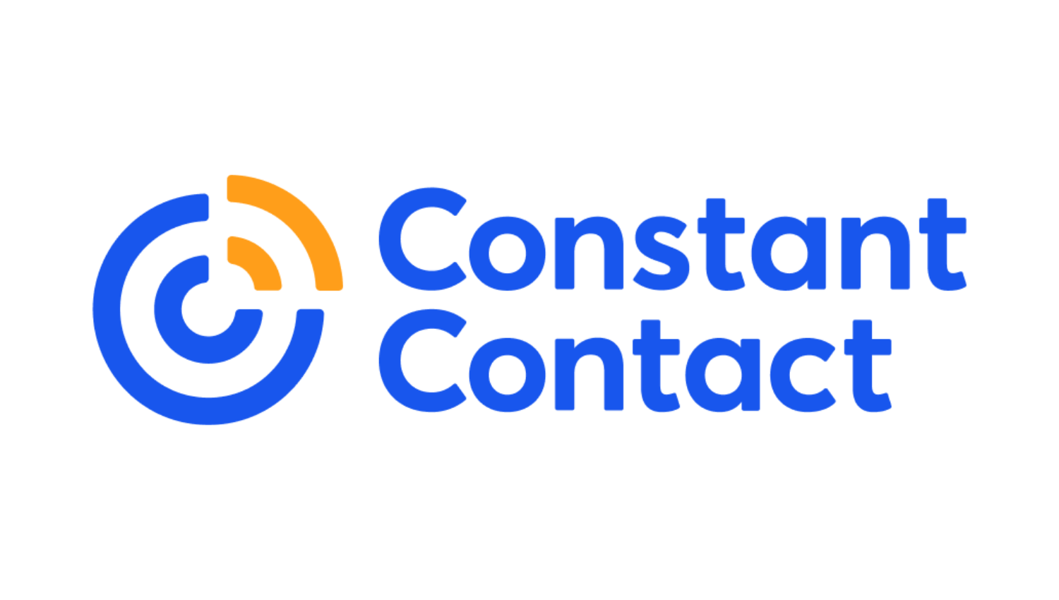 The constant contact logo is blue and orange on a white background.