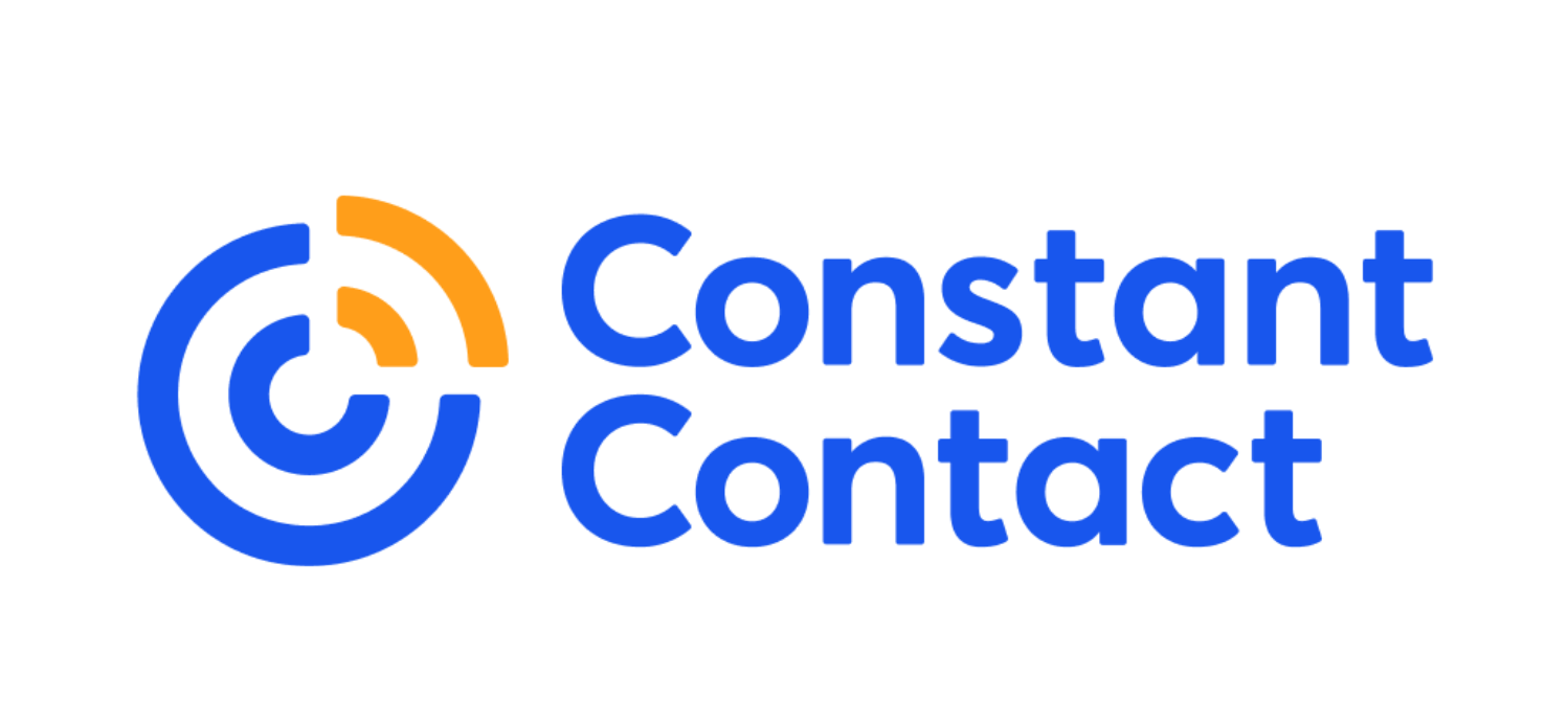 The constant contact logo is blue and orange on a white background.