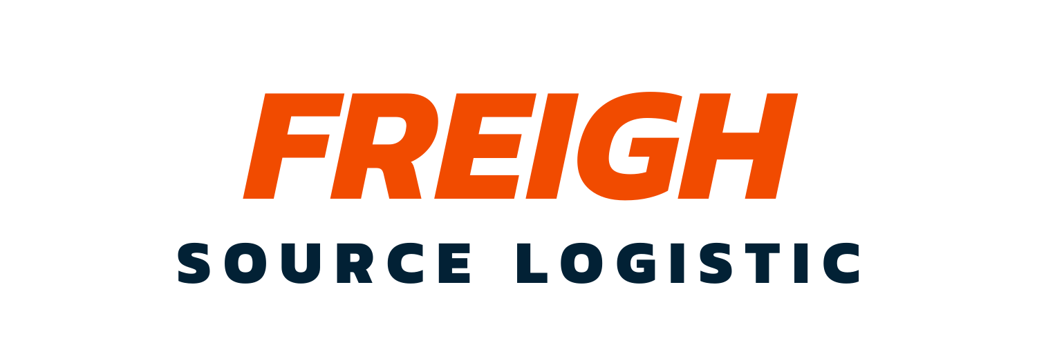 The logo for freight source logistic is orange and blue