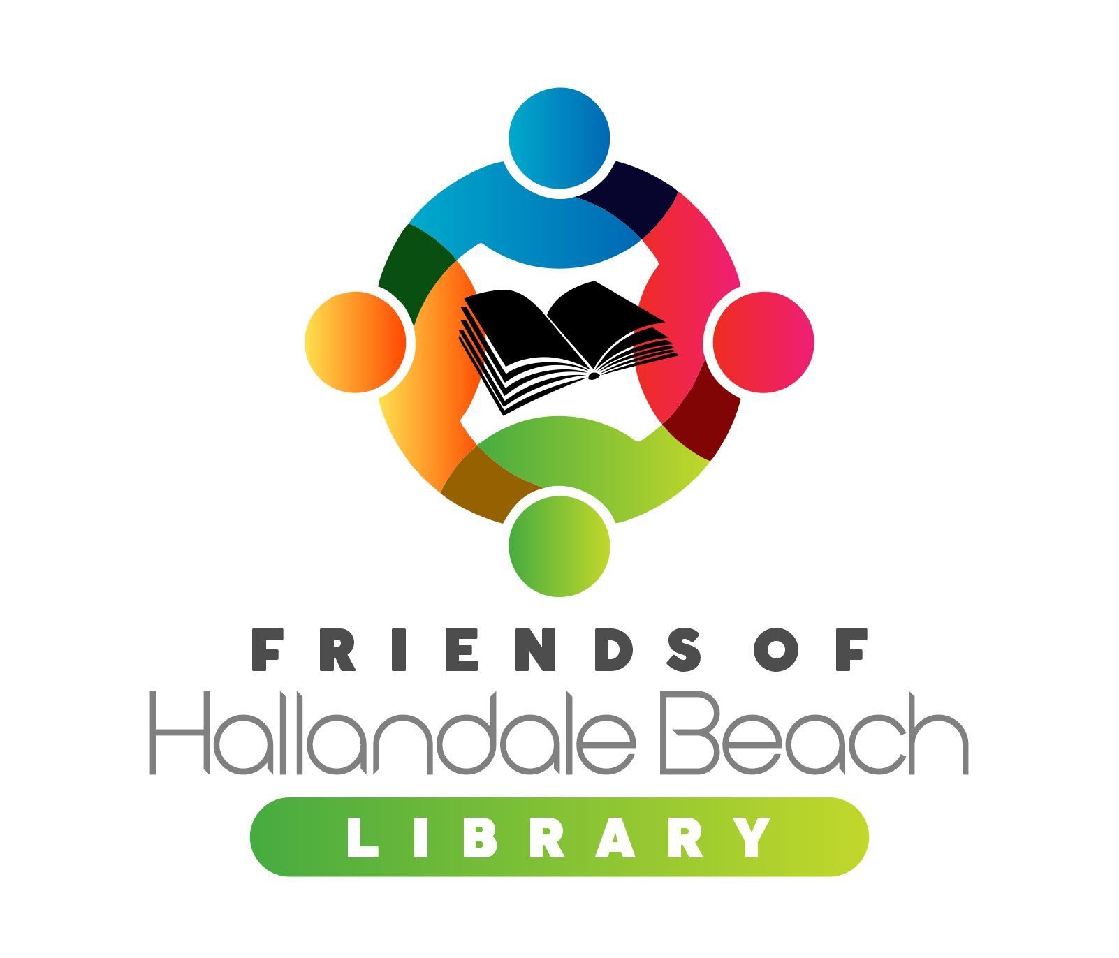 A logo for the friends of hallandale beach library