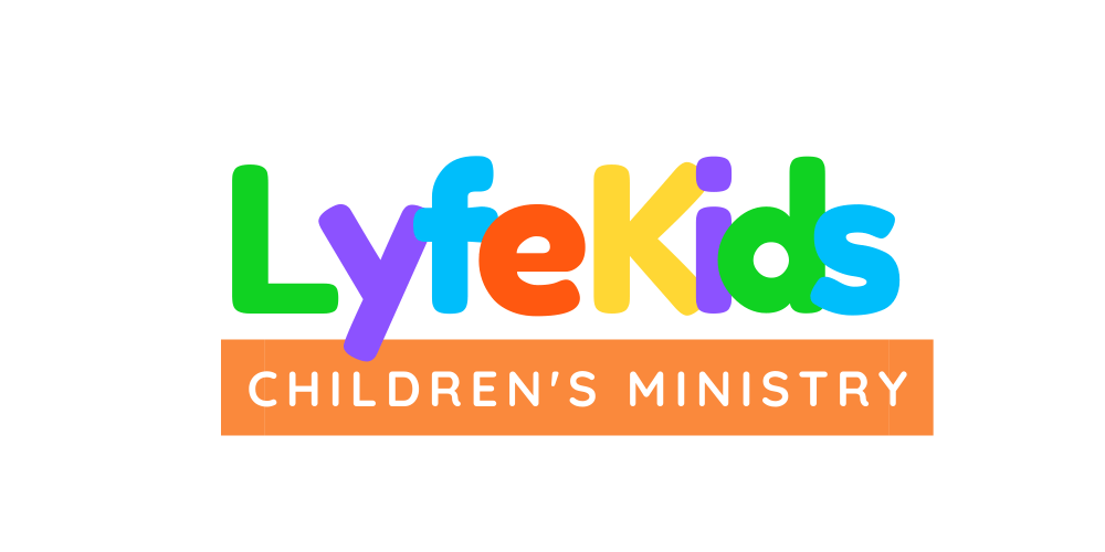 A colorful logo for lyfekids children 's ministry