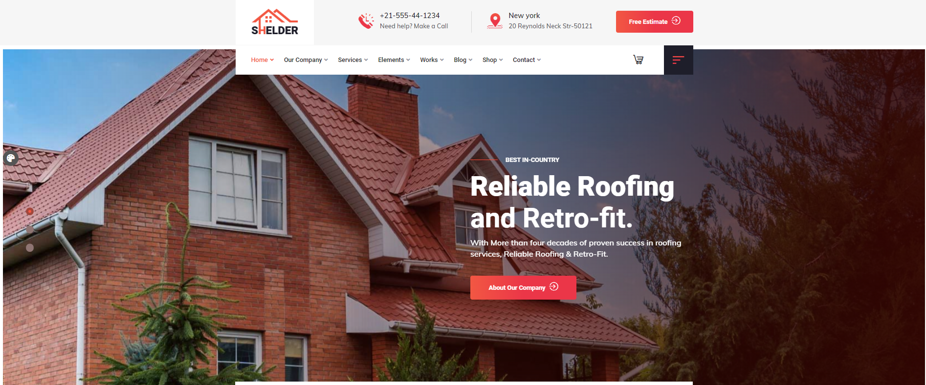 A screenshot of a website for reliable roofing and retro-fit.