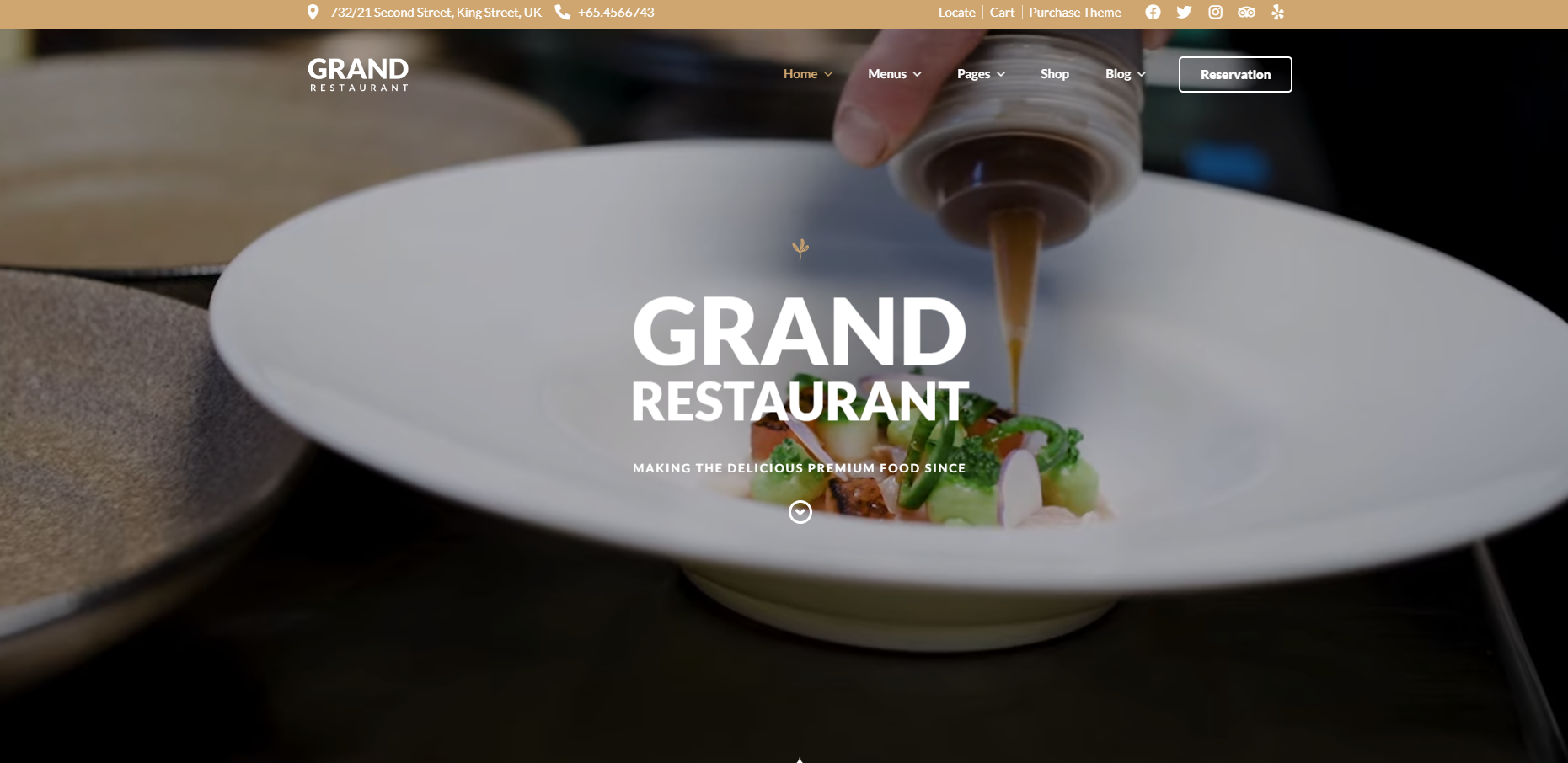 A person is pouring sauce on a white plate.