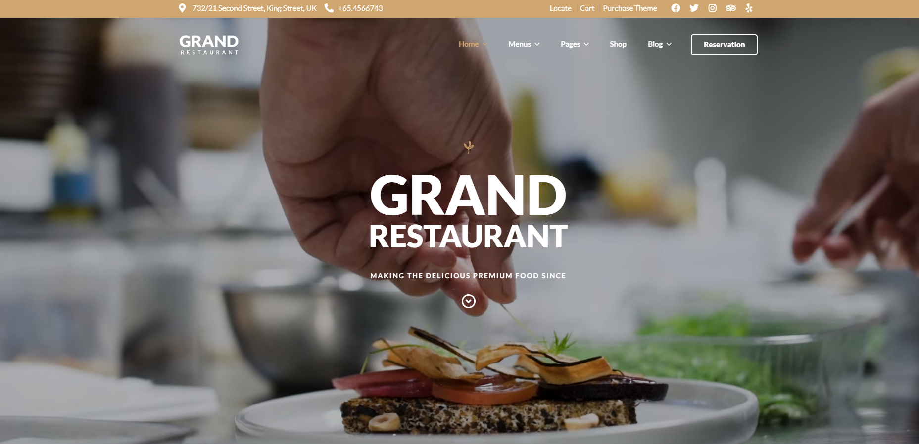 A person is putting food on a plate in a restaurant.