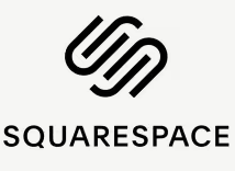 A black and white logo for squarespace on a white background.