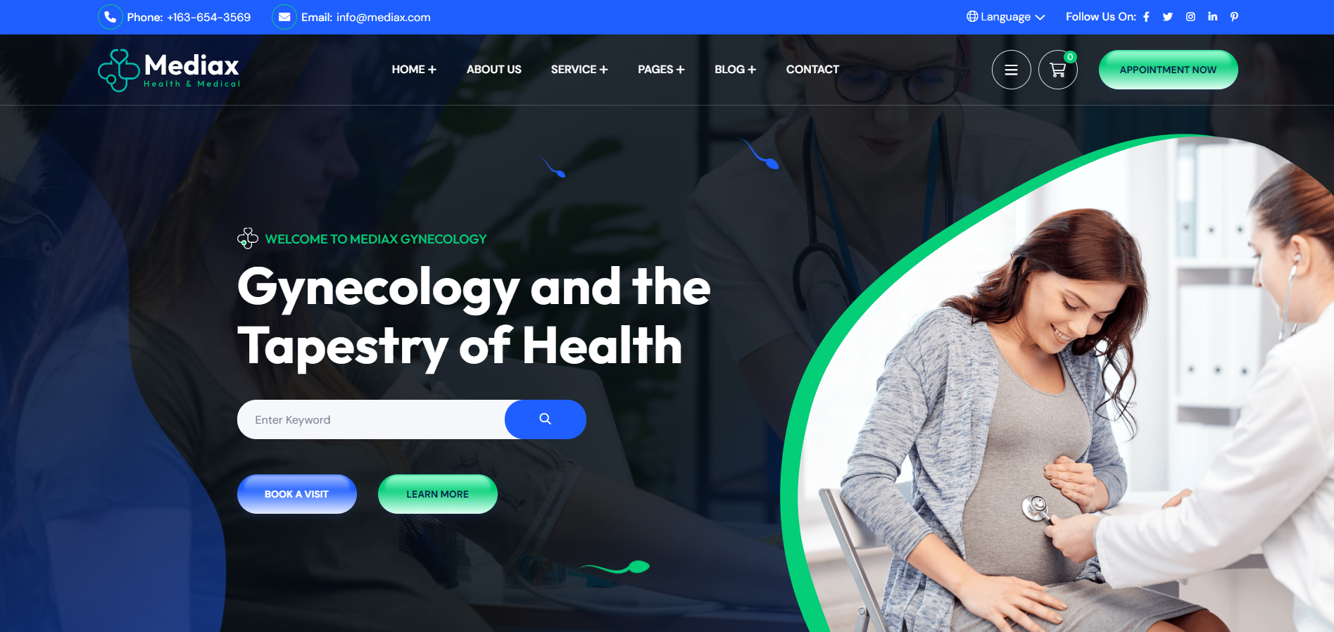 A pregnant woman is being examined by a doctor.