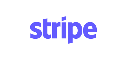 The stripe logo is purple and white on a white background.