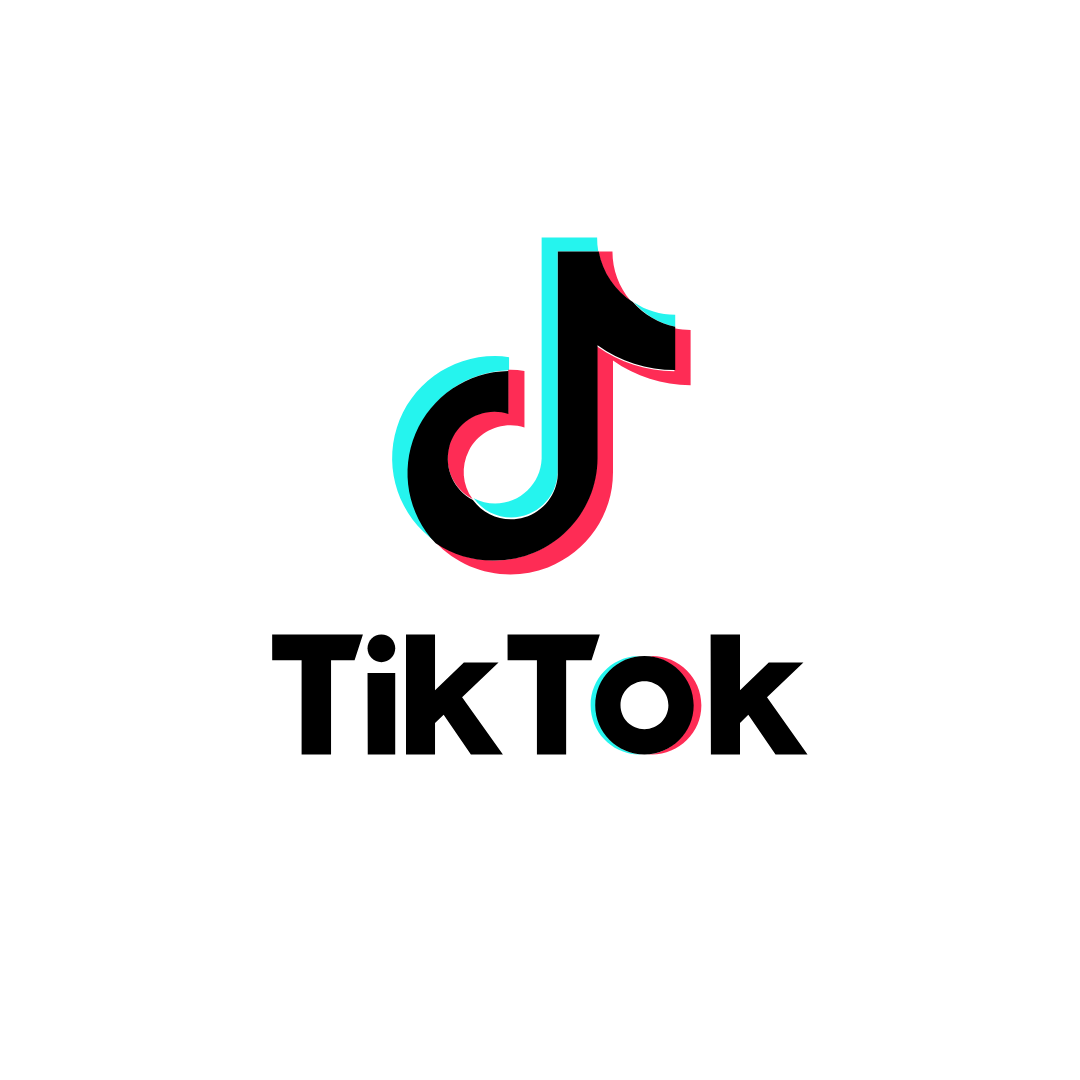 The tiktok logo is on a white background.