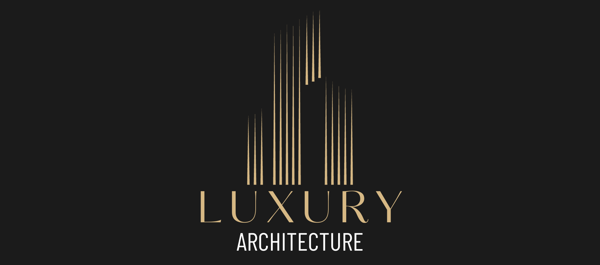 A black and gold logo for luxury architecture