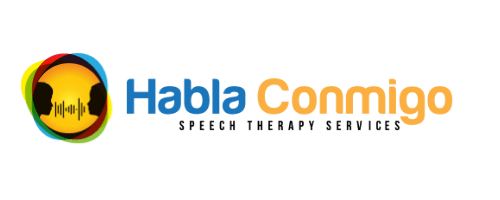A logo for habla conmigo speech therapy services