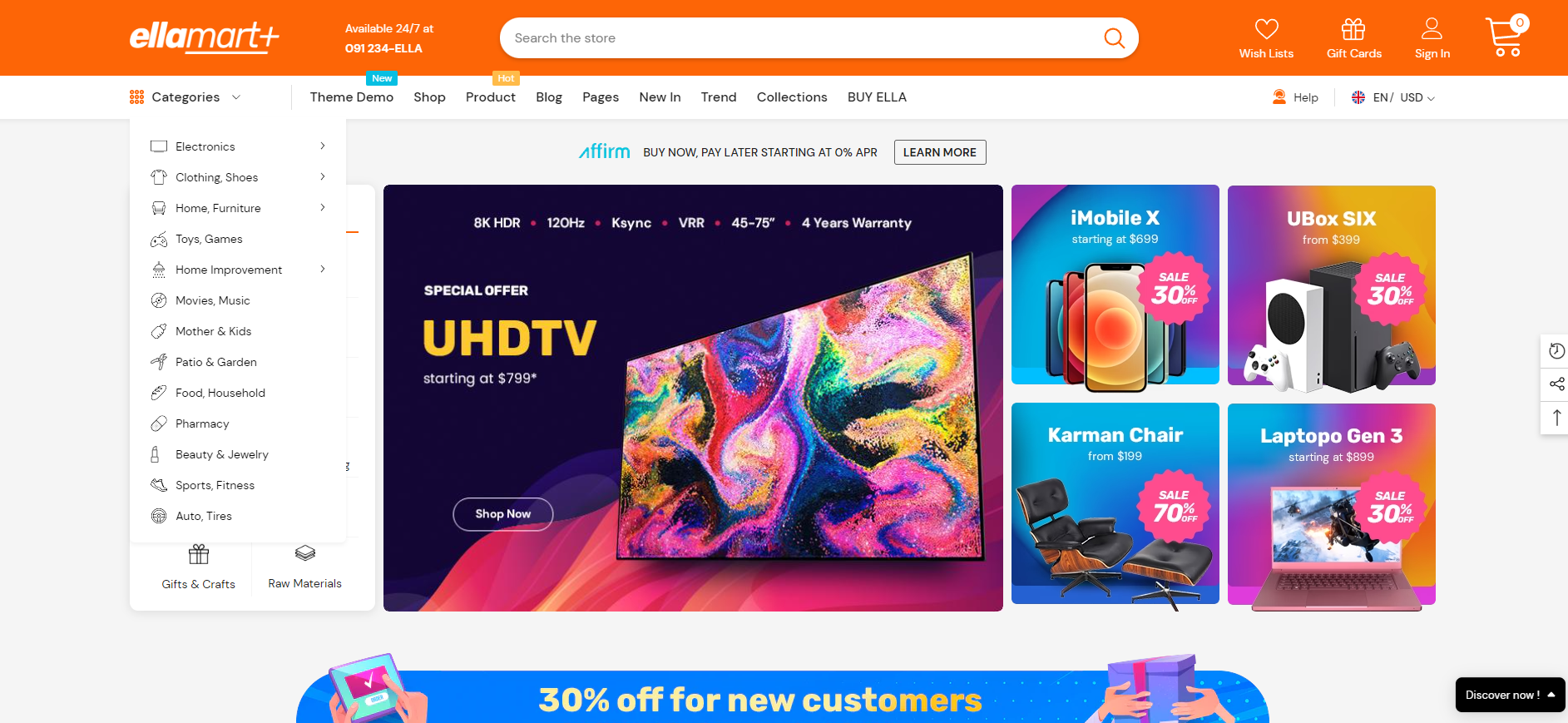 A screenshot of a website for a uhd tv.