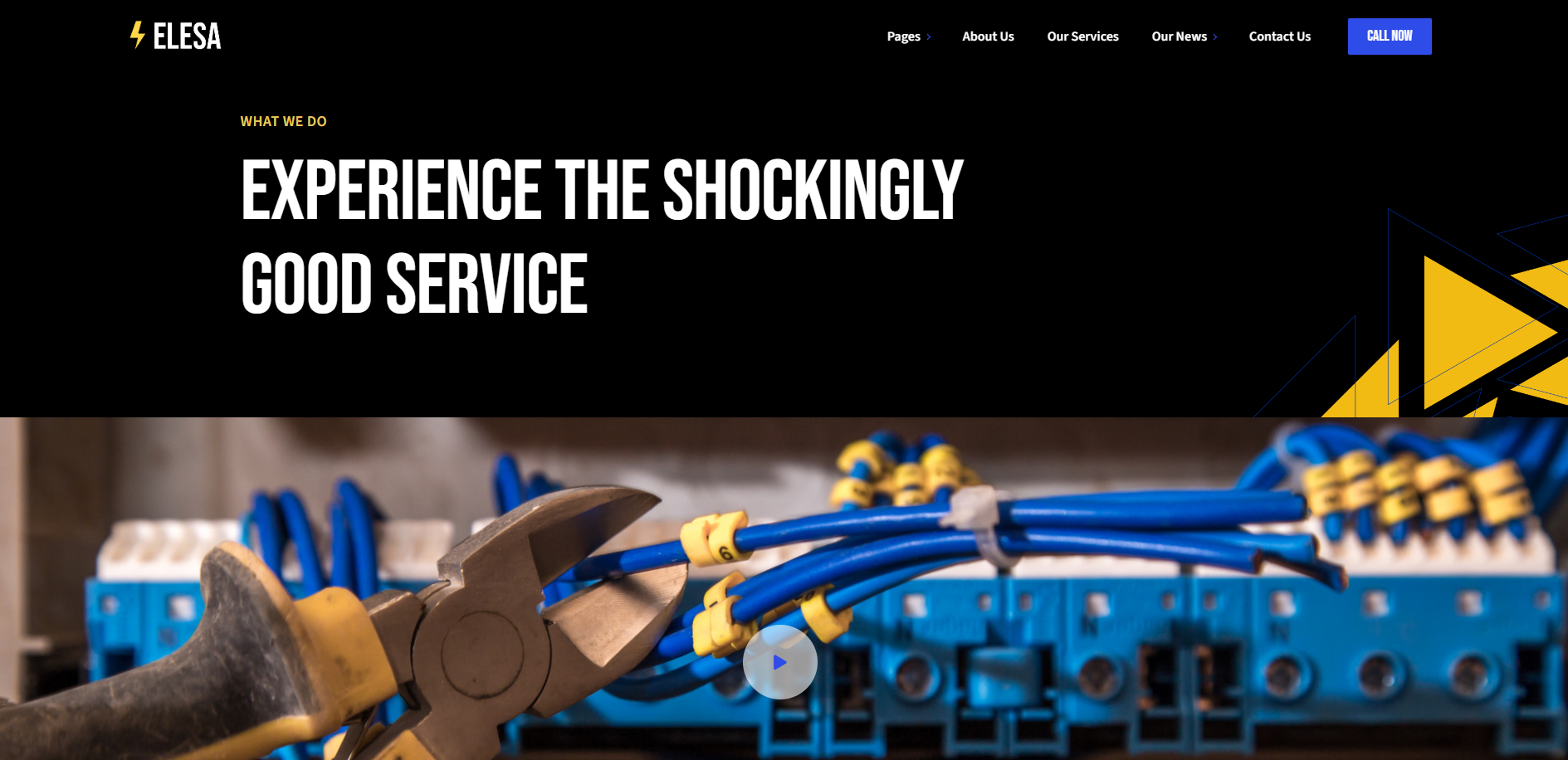 A screenshot of a website that says `` experience the shockingly good service ''.
