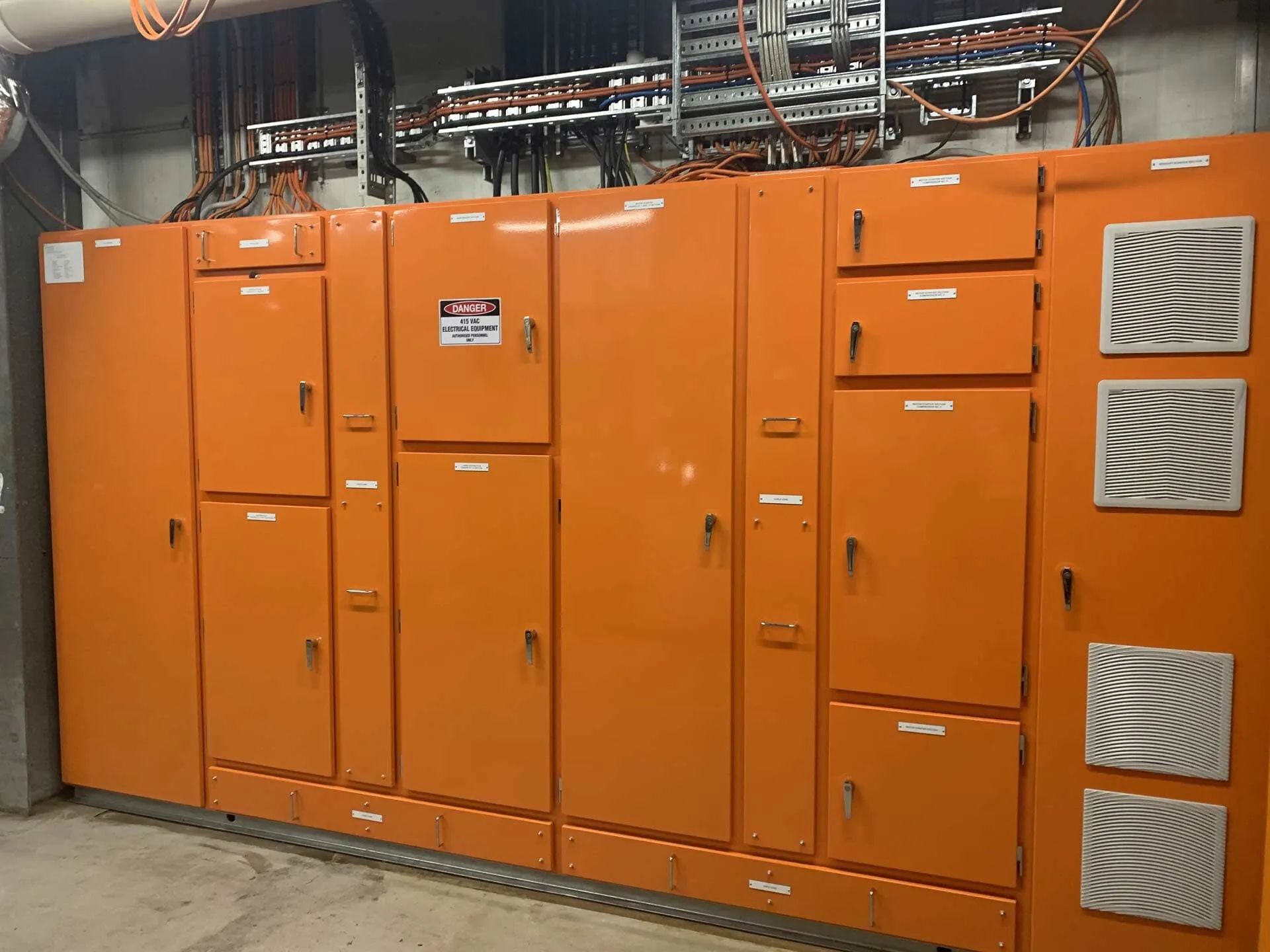 Orange Electrical Control Panel in an Industrial Setting — A & J Electrical Contractors in Barraba, NSW