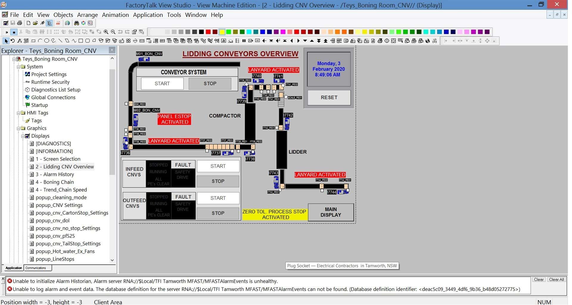 Computer Display Showcasing HMI Plant Automation — A & J Electrical Contractors in Tamworth, NSW