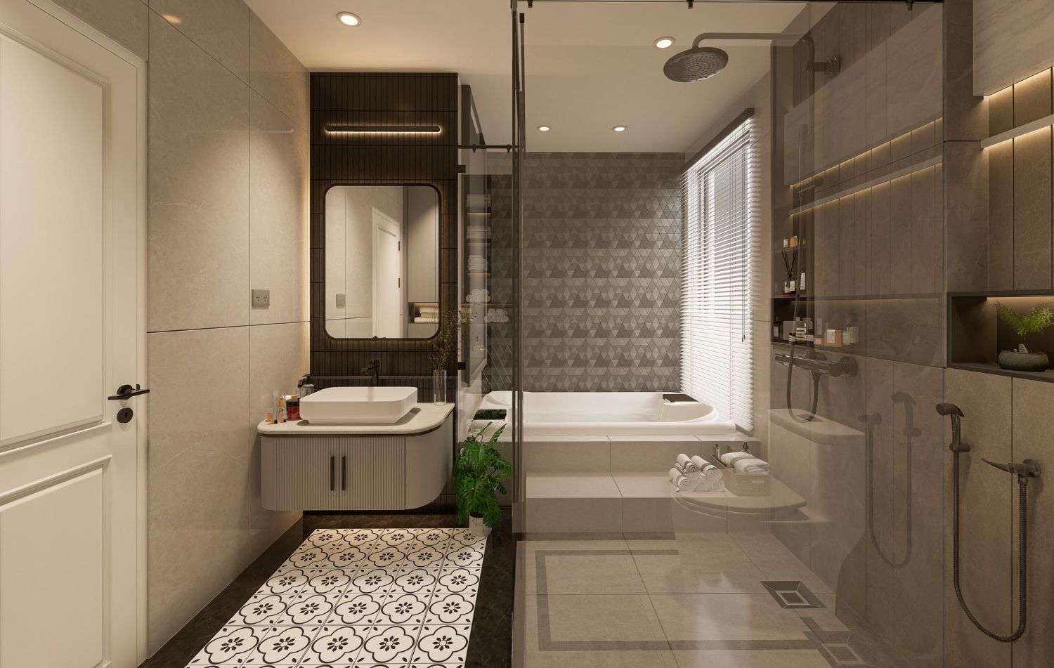small spa-style bathroom