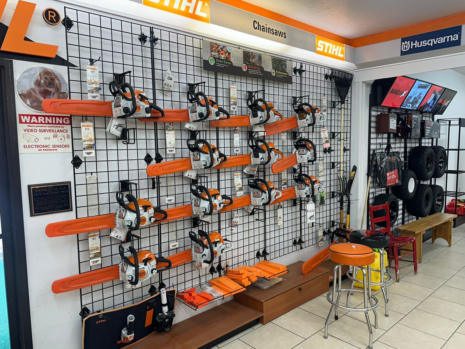 A store filled with lots of tools and stools.