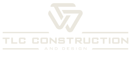 TLC Construction logo with interlocking shapes above the text 