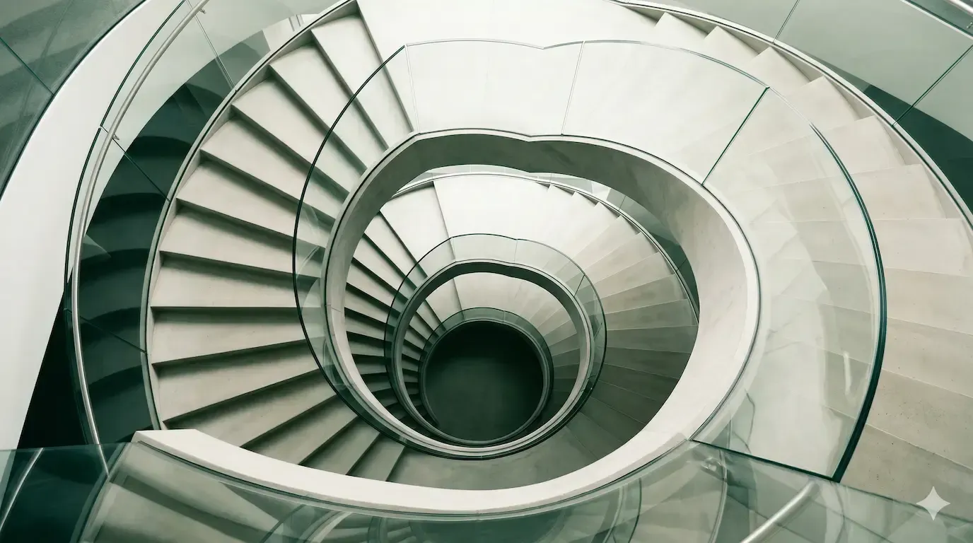 A modern conference room with a long wooden table, green chairs, and large floor-to-ceiling windows overlooking a city.