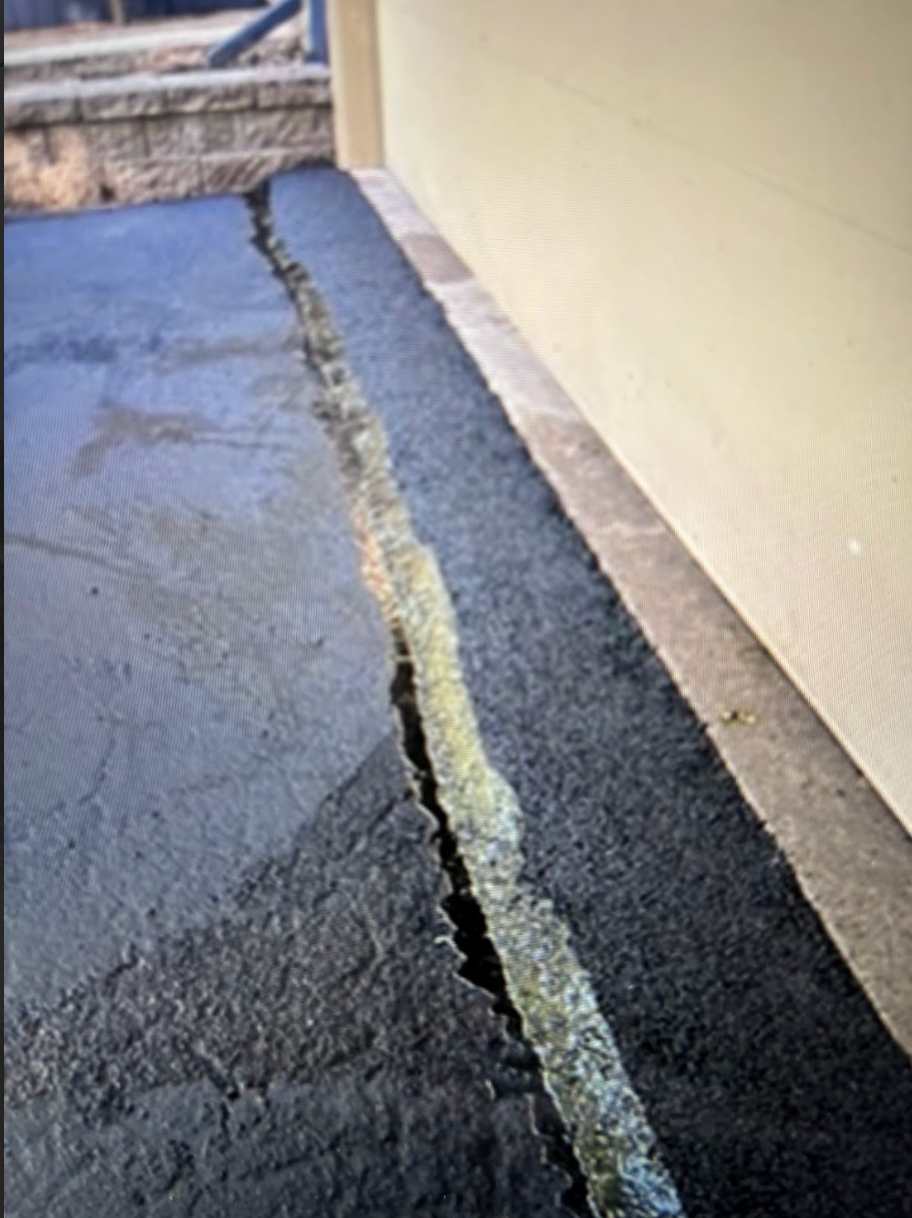 Crack in asphalt road