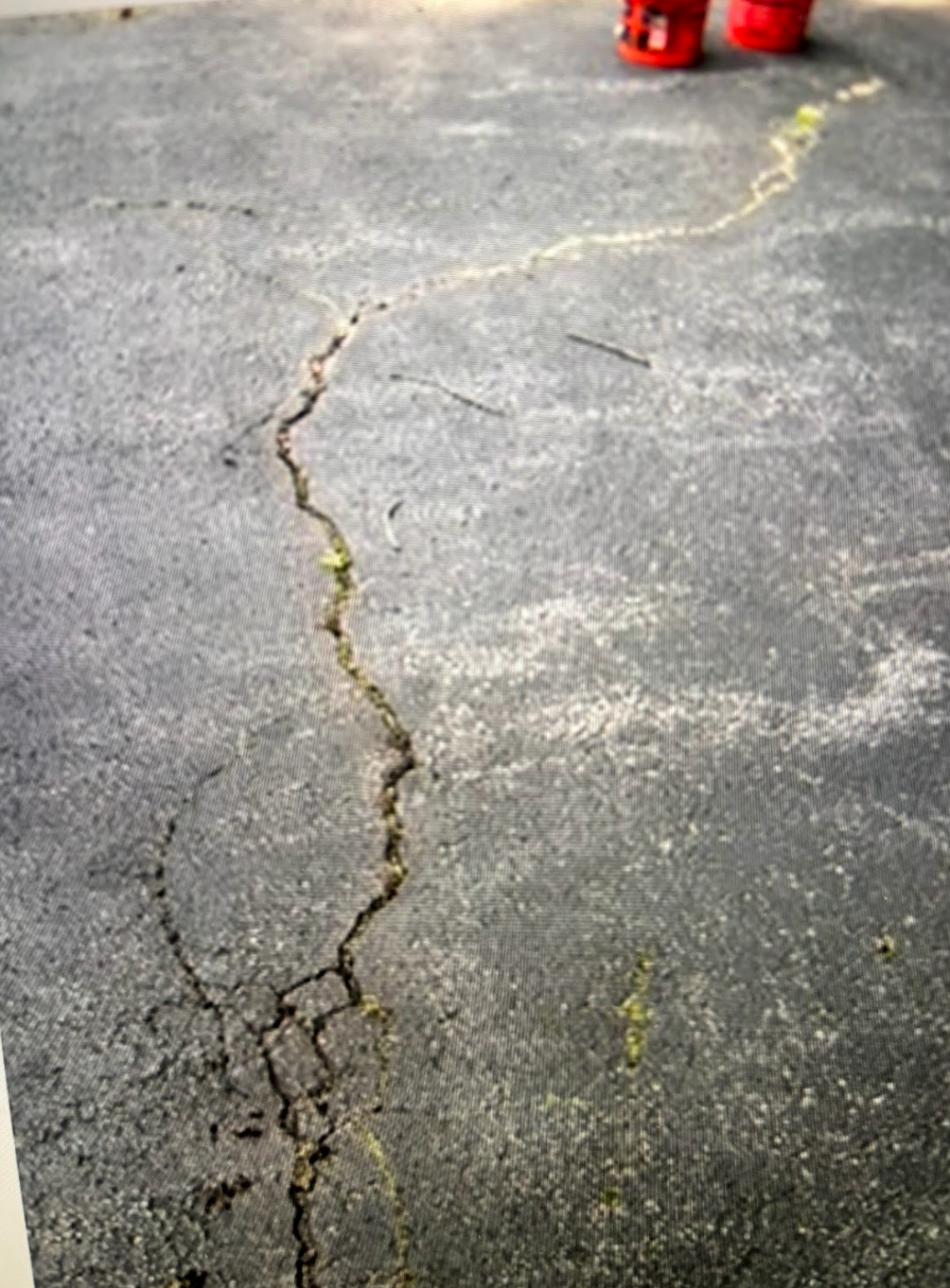 Crack in asphalt road