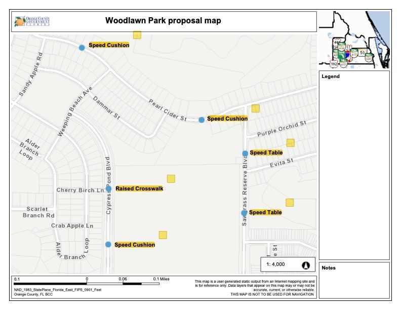 Woodland Park Speed hum proposal by Orange County.