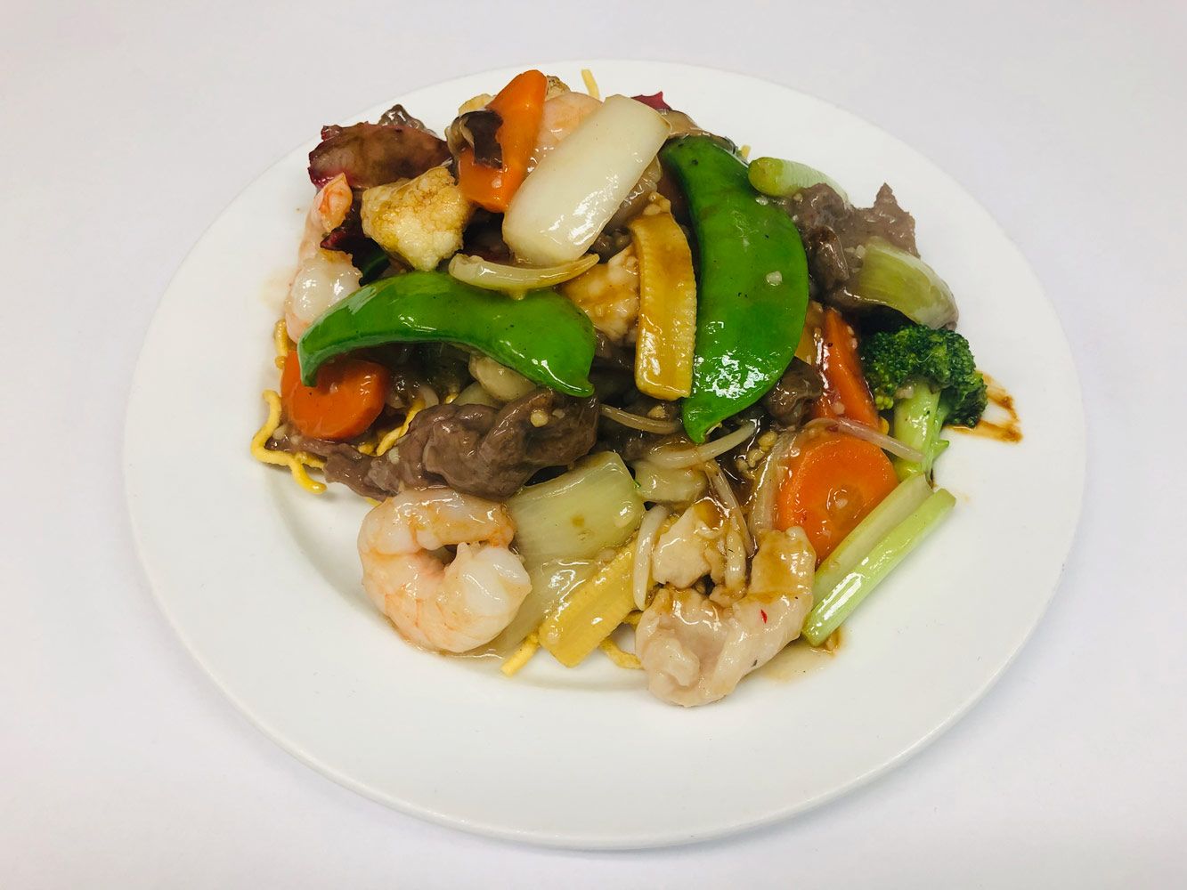 Beef, Prawn And Chicken Dish — Lotus at Lighthouse In Port Macquarie NSW