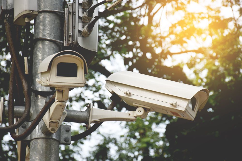 Security Cameras Mounted on a Metal Pole — Jendata In Airlie Beach, QLD