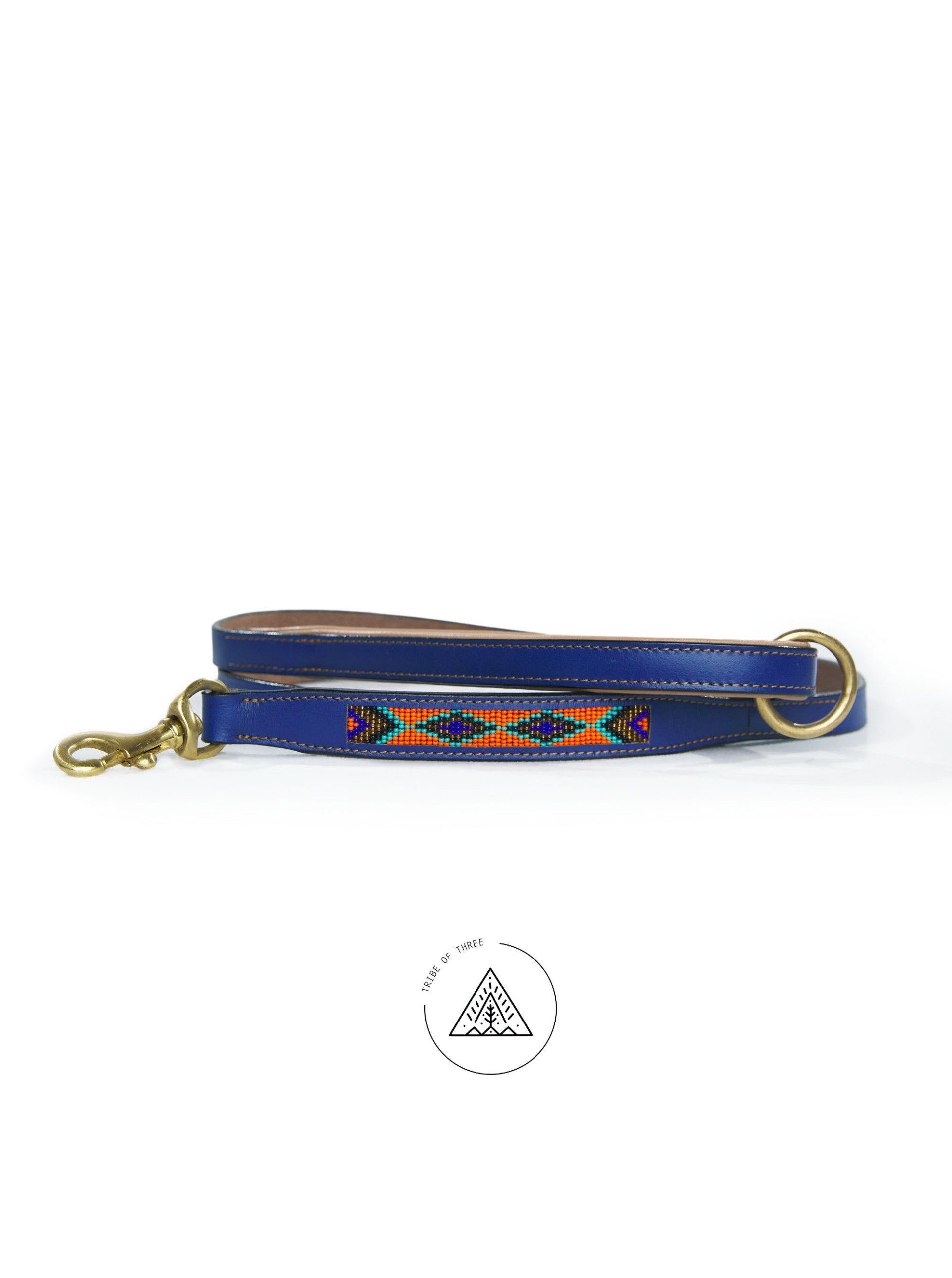 kralen halsband, leren halsband, halsband, Tribe Of Three, native halsband, honden riem