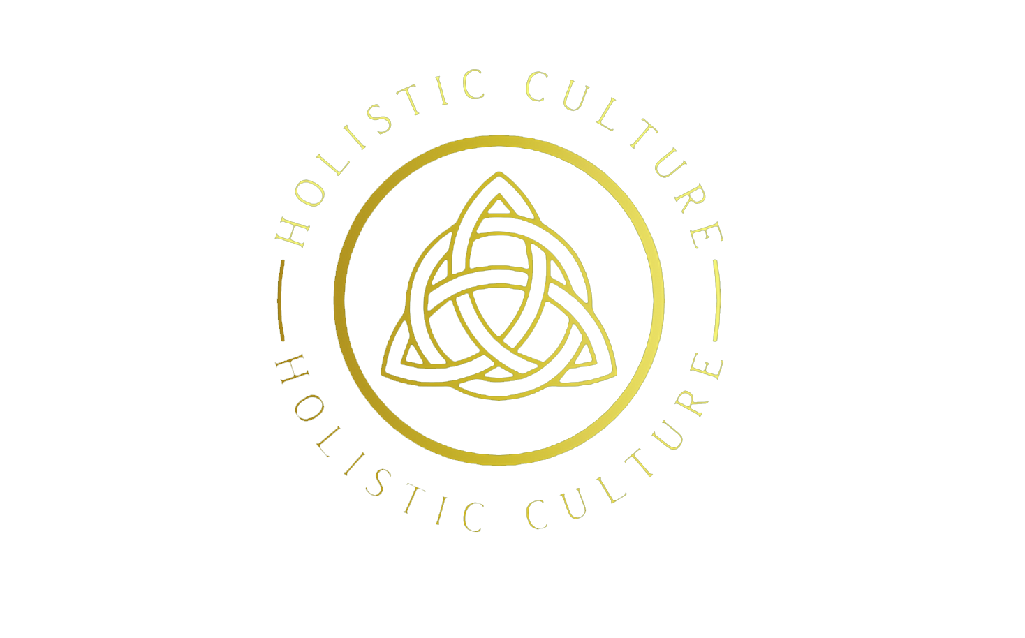 A logo for holistic culture with a celtic symbol in a circle.
