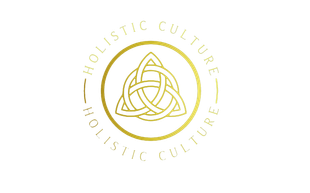 A logo for holistic culture with a celtic symbol in a circle.
